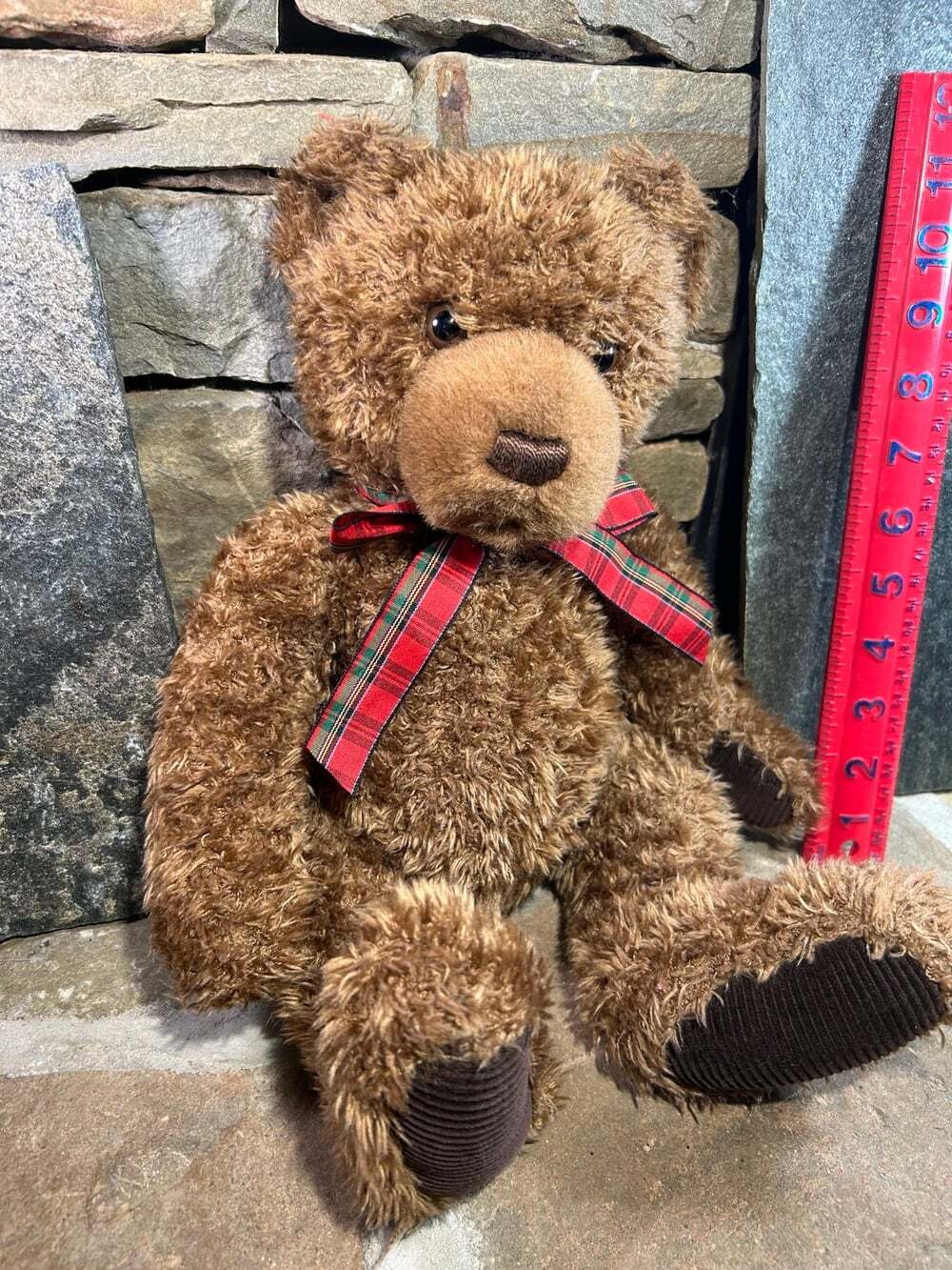 Gund Riley Plush Teddy Bear  12"  Brown Plaid Bow